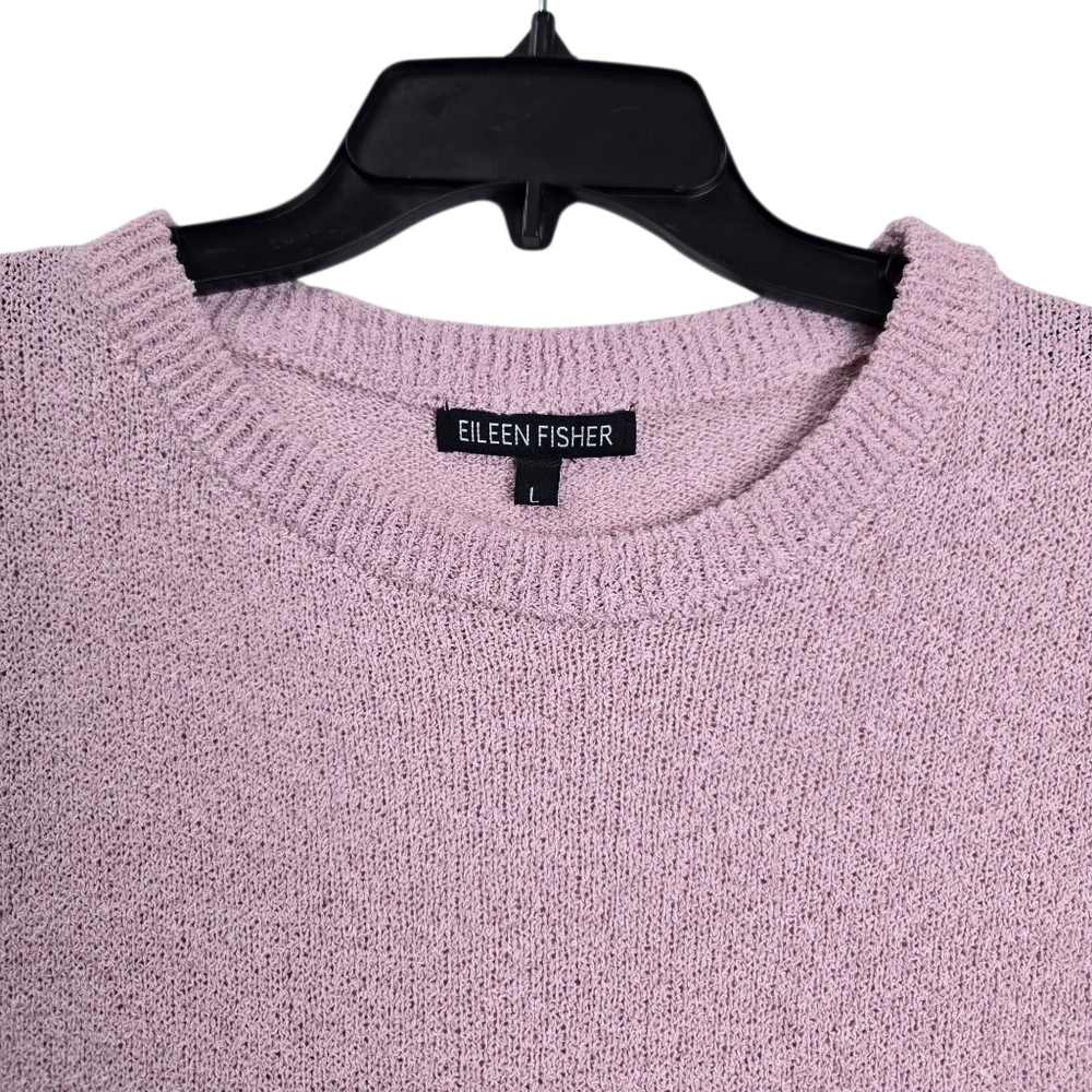 Eileen Fisher Large Pink Long Sleeve‎ Pullover Lightweight Crew Sweater - Picture 6 of 12